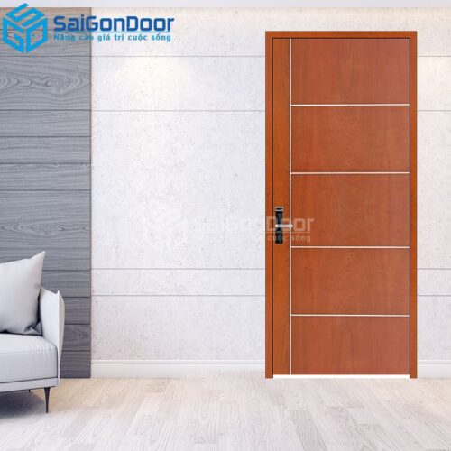 Cửa Gỗ MDF Veneer P1R5 Xoan Đào 4-MDFV-SGD